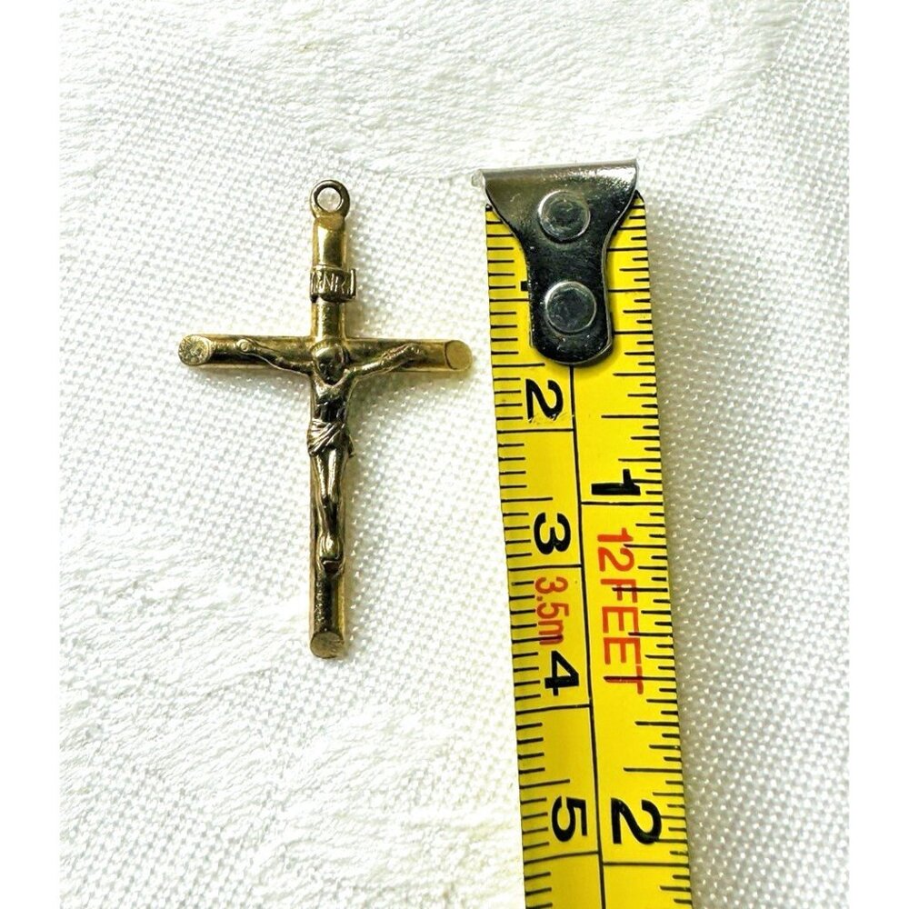 Vintage 1/20 14K Gold Fill Crucifix Cross Pendant Jesus Religious Catholic 1.5” - Picture 8 of 9